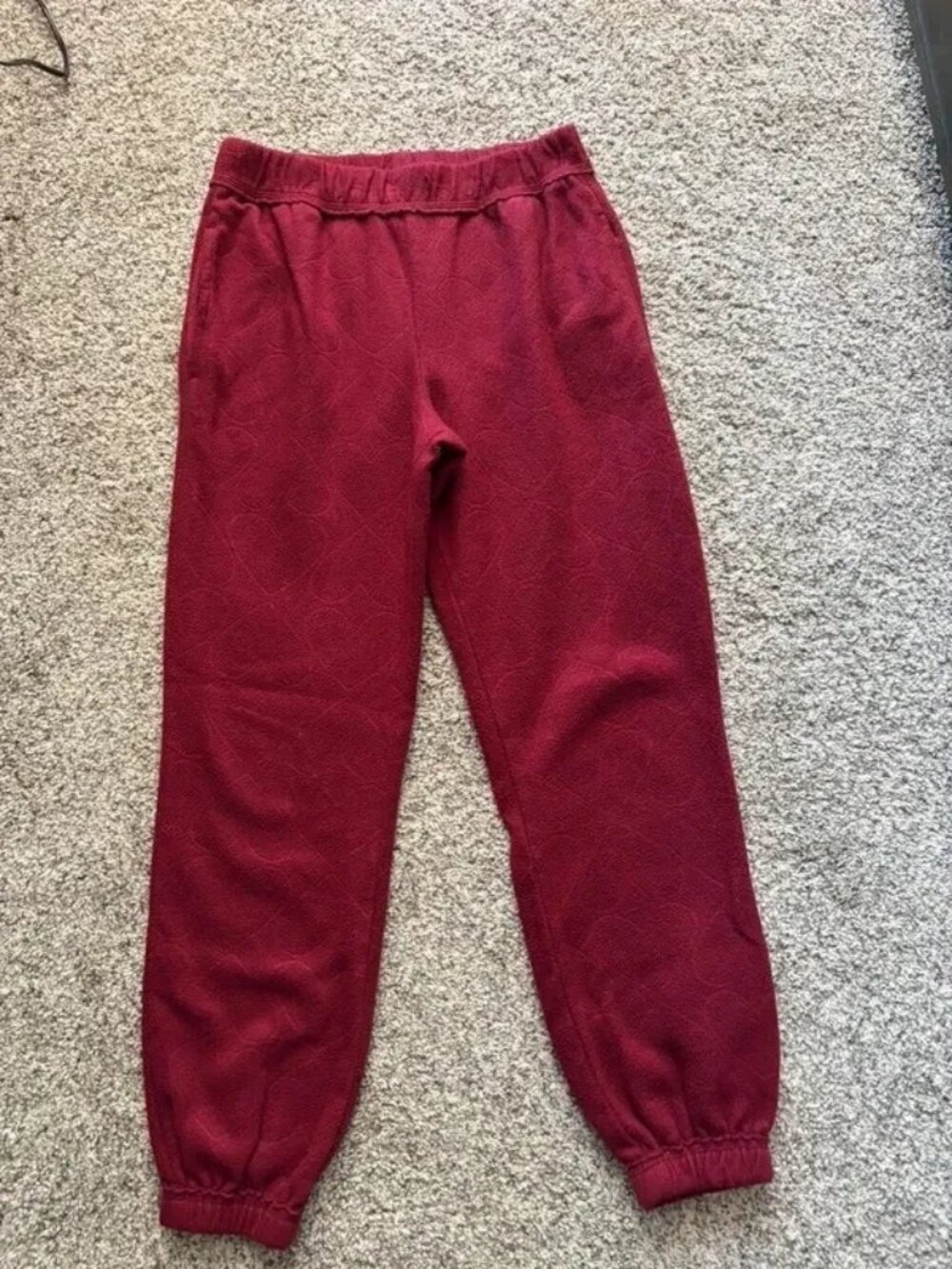 No Boundaries Burgundy Embossed Jogger Pants Size S 3-5